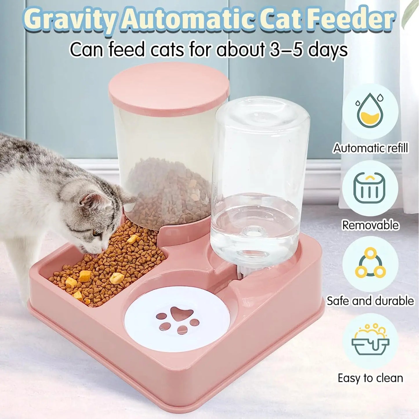 2-in-1 Cat Feeder Set