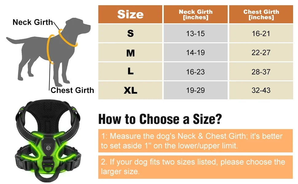 LED No-Pull Dog Harness