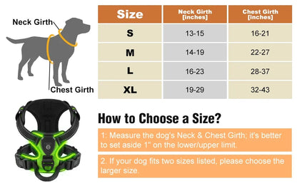 LED No-Pull Dog Harness
